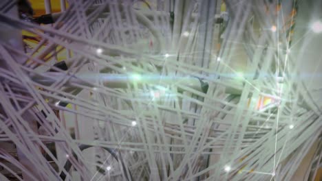 animación de la red de conexiones a través del hardware del servidor informático