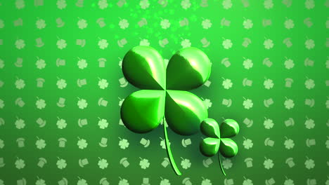 closeup irish shamrocks on green national pattern