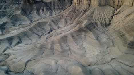 revealing aerial shot captures stunning geological landscape near utah