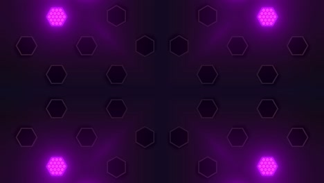 abstract hexagon pattern with neon lights