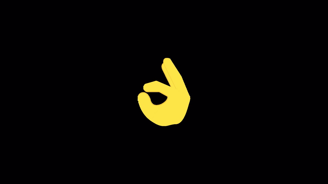 Animated Yellow Hand Emoji Making OK Gesture