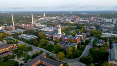 mizzou - university campus in columbia, missouri - orbiting aerial drone view