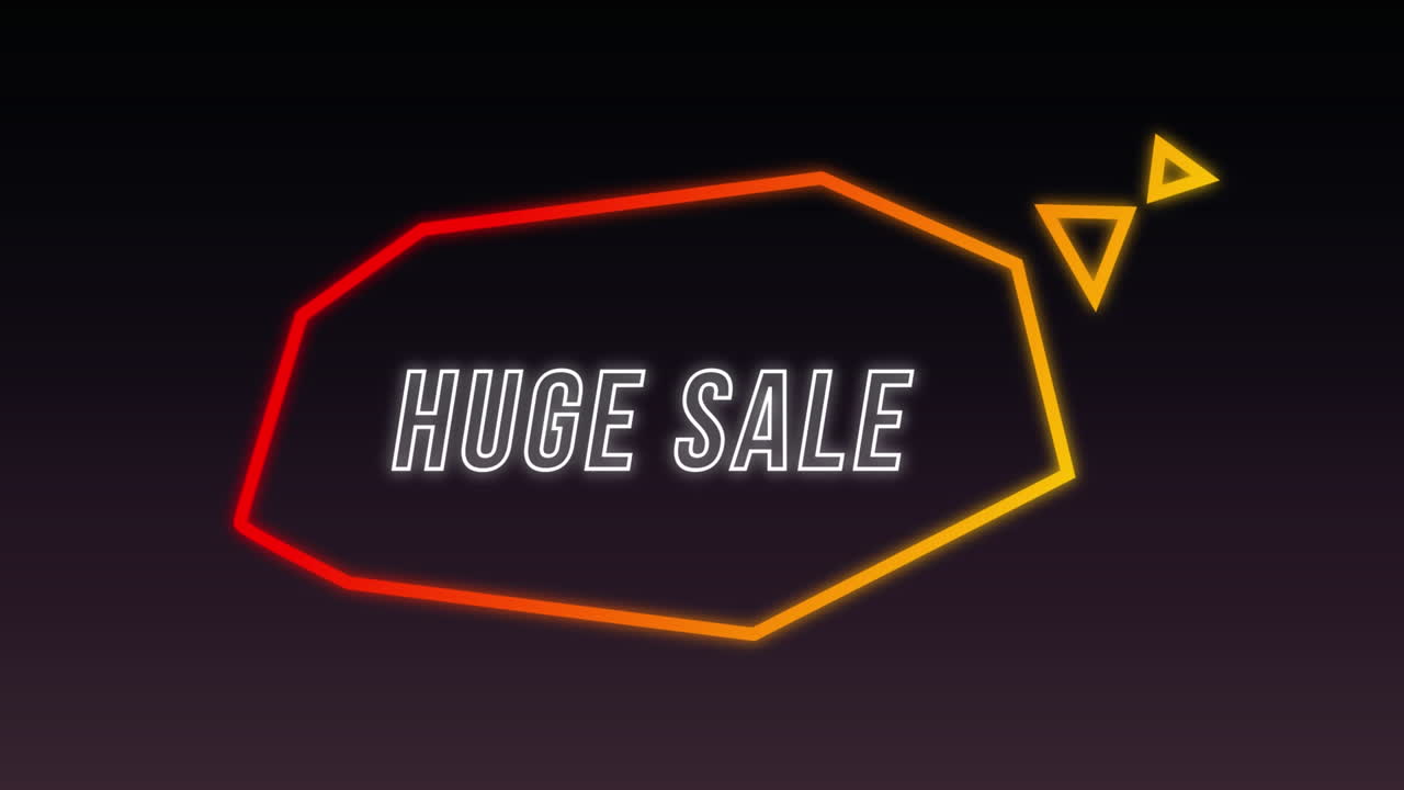 gráfico de venta enorme en la burbuja de pensamiento naranja angular sobre fondo negro