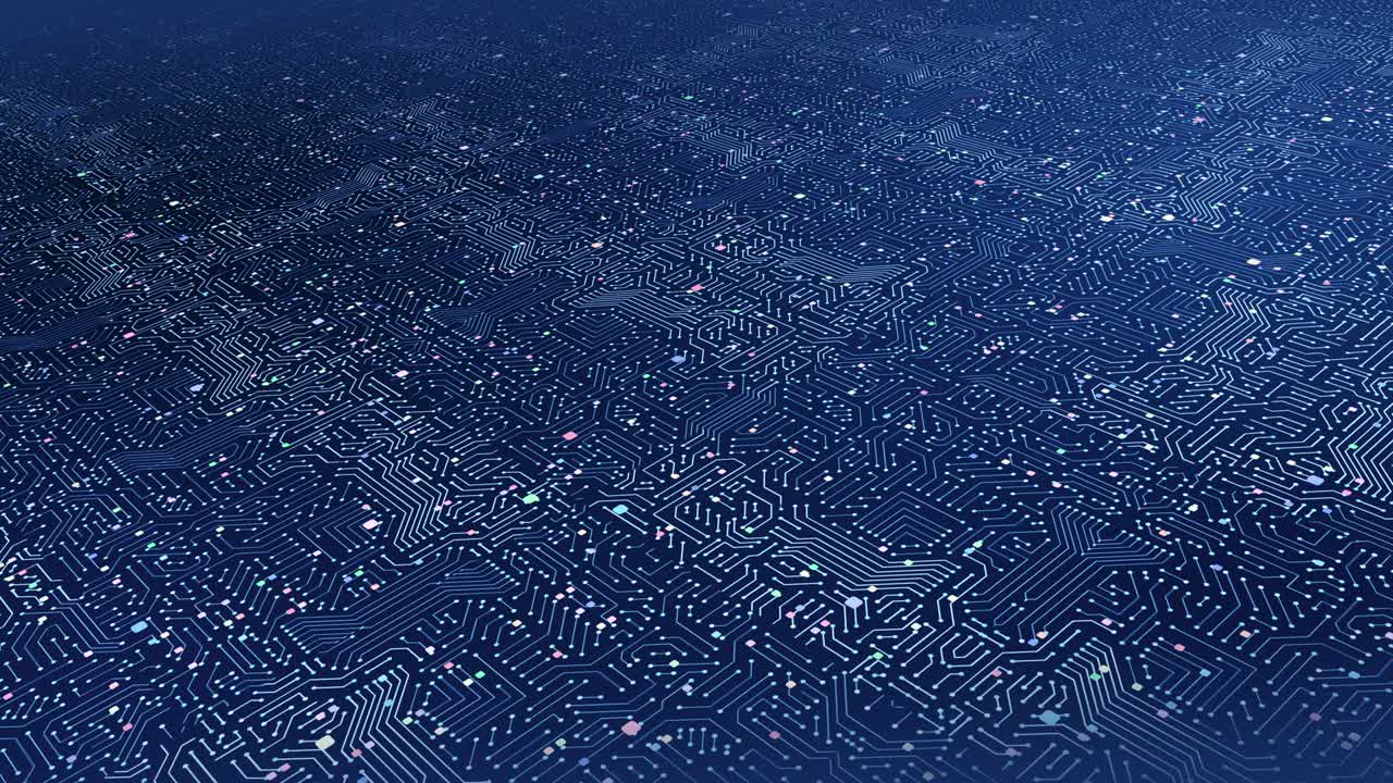 High Tech Futuristic AI Processor. Processing Data In Real Time. Perfect Loop