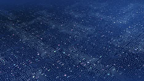 high tech futuristic ai processor. processing data in real time. perfect loop