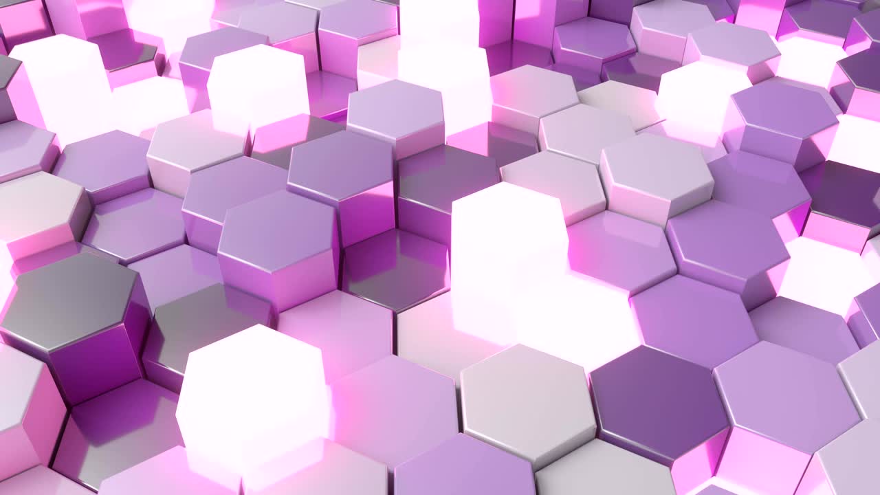 grilla hexagonal en 4k y animación en 3d
