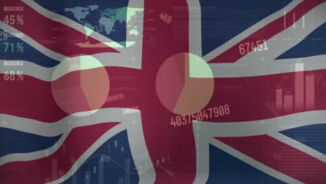 Animation-of-financial-data-processing-over-flag-of-uk