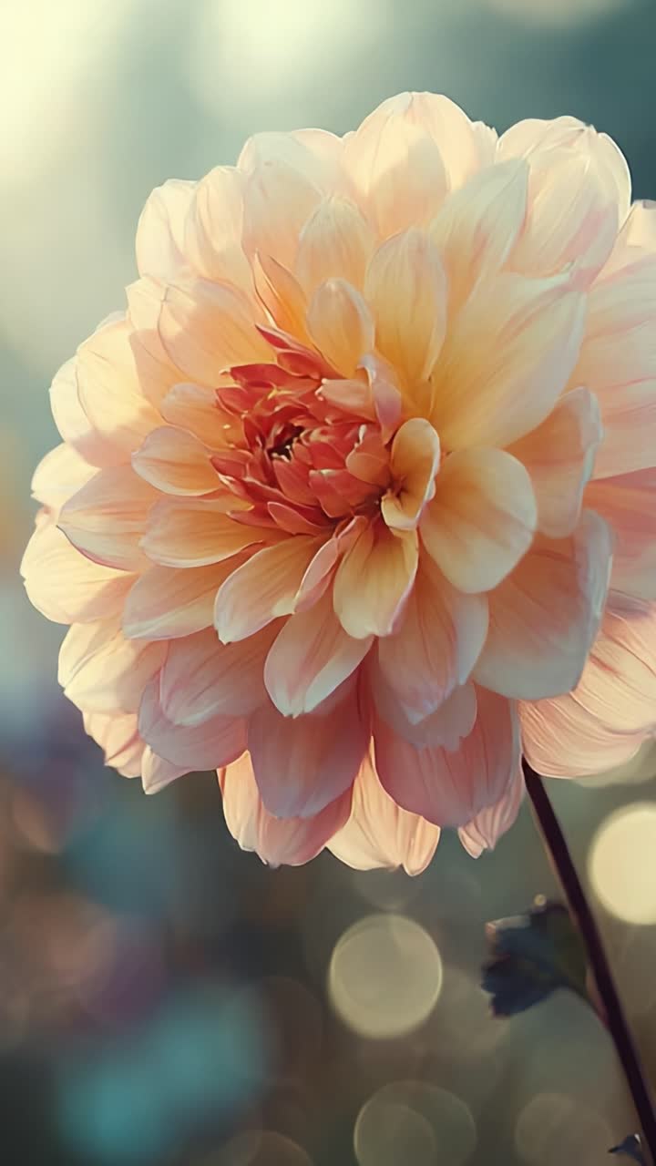 Close-up memukau dari Bunga Cantik dalam Nuansa Pastel Lembut, Menangkap Kelopak Halus dan Latar Belakang Bokeh yang Memukau yang Membangkitkan Rasa Ketenangan dan Keindahan Alami