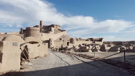 sunlit arg-e bam citadel pathway, iran