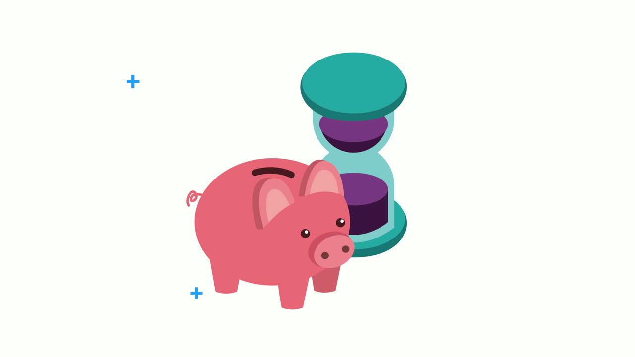 economía y finanzas ahorro de cerdos hormiga reloj de arena