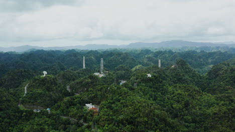 Weitwinkelkran-Auf-Schuss-Des-Arecibo-Observatoriums,-Wo-Die-Weltraumforschung-Durchgeführt-Wird