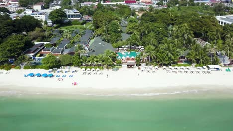 tropical beach resort aerial view