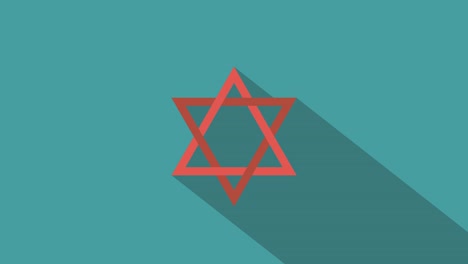 star of david flat design animation icon