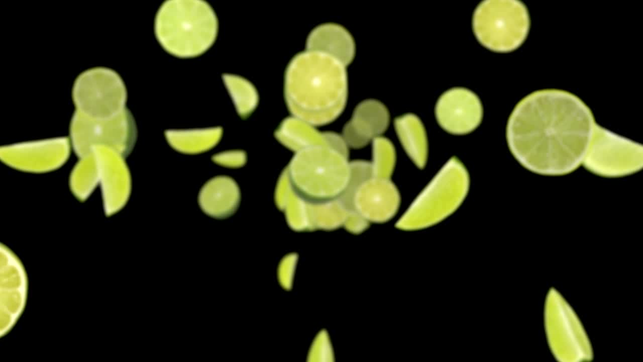 fondo de limas caídas, bucle, con canal alfa