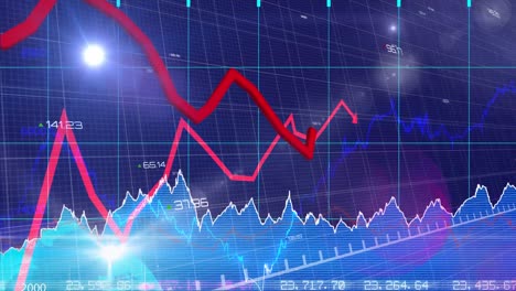 animación del procesamiento de datos financieros en una pantalla digital