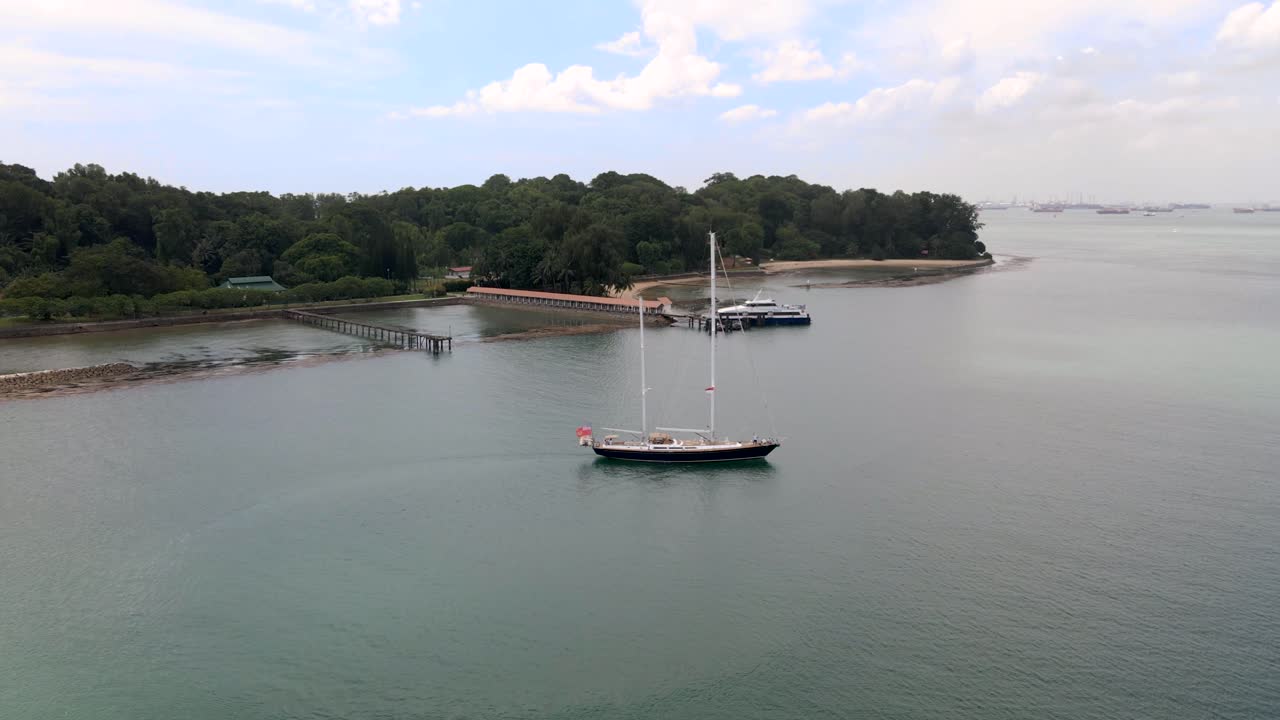 st 근처에 떠 있는 범선의 조감도