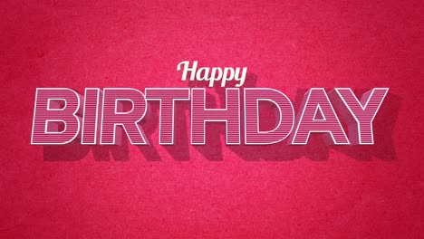 simple y audaz tarjeta de cumpleaños feliz con tipografía roja