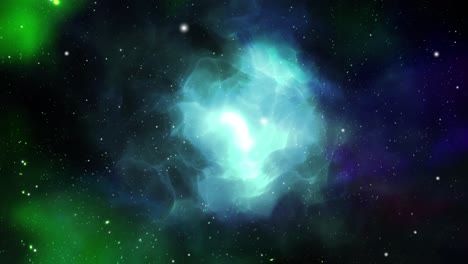 coloridas nubes nebulosas brillan en el espacio y se mueven alrededor de las estrellas