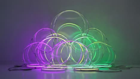 neon ring art installation