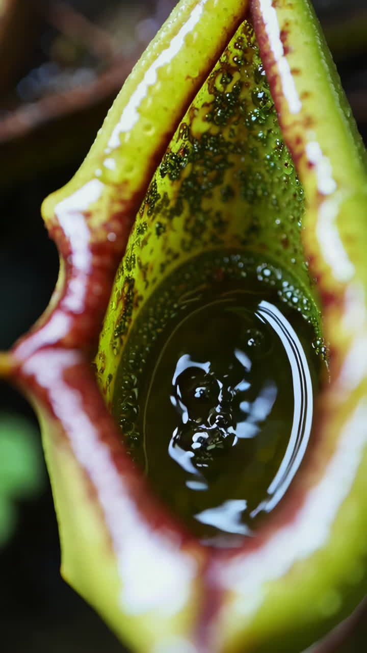 Primo piano di una pianta carnivora