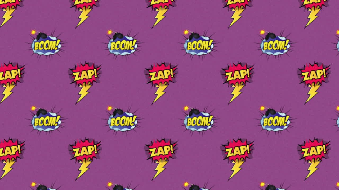 다른 배경에 5 개의 만화 옵션 텍스트의 애니메이션