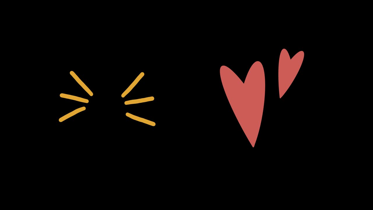 흑색으로 분리 된 땅빛 색조에 보호 아이들 스티커의 애니메이션 세트. 투명한 배경에 도들 스타일의 손으로 그린 루프 4k 비디오, 알파 채널.