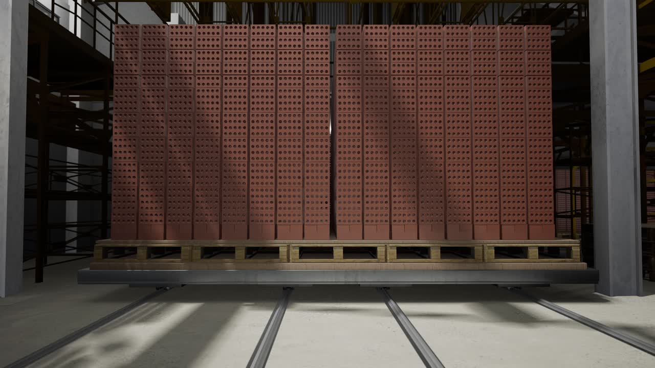 Bricks on Pallet in a Warehouse