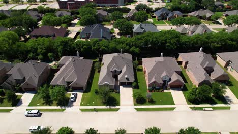 aerial footage of a neighborhood in flowermound texas