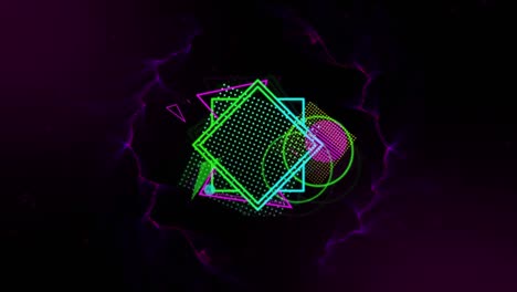 Animation-of-flickering-geometric-figures-with-purple-light-trails