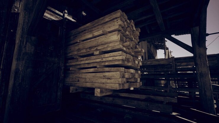 Vivid image capturing detailed wood grain with dramatic lighting