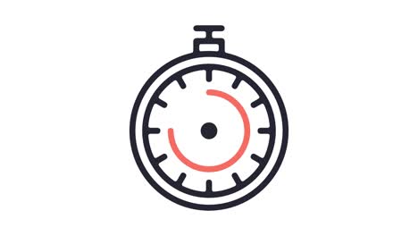 Time Management Line Icon Animation with Alpha