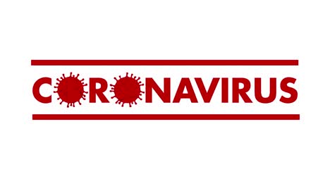 coronaviruscellen draaien in vervangingen van tho o in de naam van het coronavirus in rood en op een witte achtergrond, covid-19 deeltjes 2d-animaties