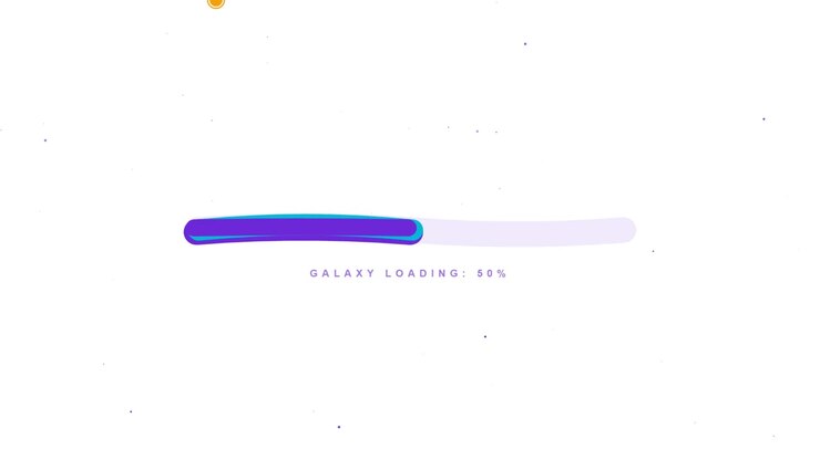 Digital Loading Bar Animation with Galaxy Progress Indicator