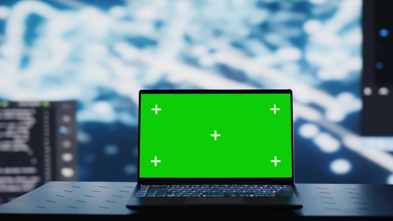 Chroma key-dator visas bredvid maskininlärningsdatasystem.