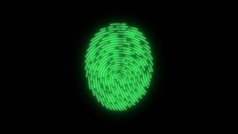 modern technology fingerprint scanning process green color background