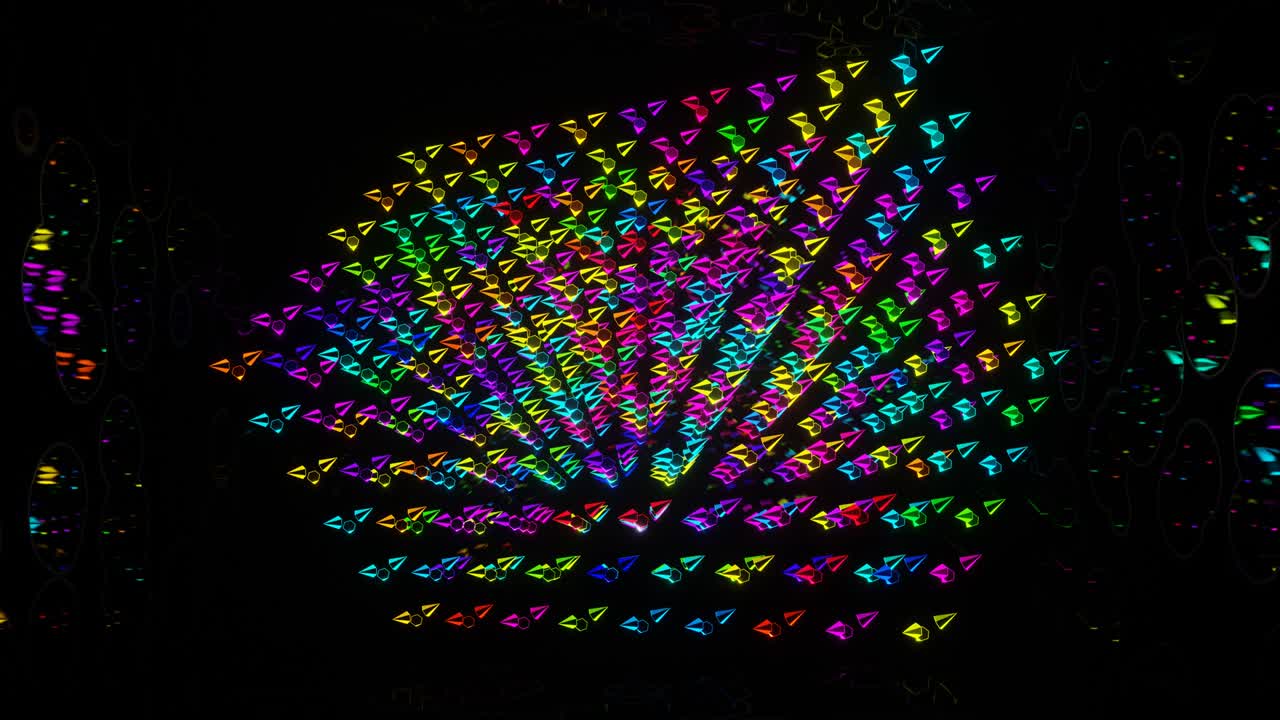 추상적인 네온 모양의 추상적인 큐브