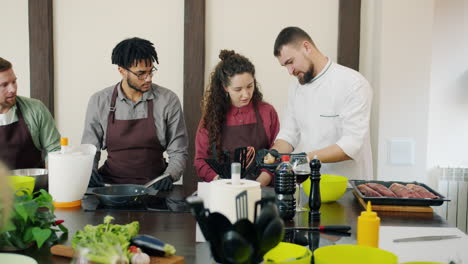 cooking class in progress
