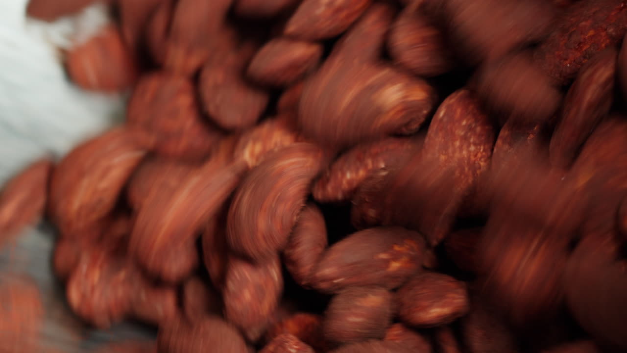 Chocolate-Covered Almonds in Motion