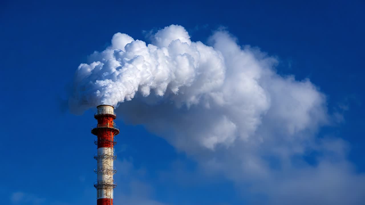 Industrial Smokestack Emitting Smoke into the Sky