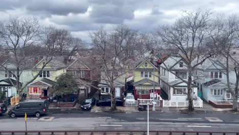 slow motion shot of various residential areas in brooklyn of different types