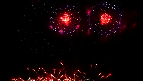 firework display on black background