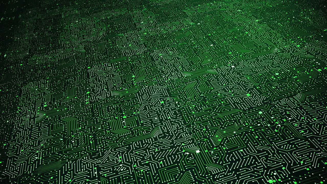 patrón de la placa de circuitos de cerca. procesamiento de datos de la cpu. circuitos verdes.