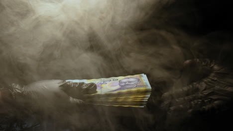 corruption fraud illegal deal on the black market cinematic slow motion 4k