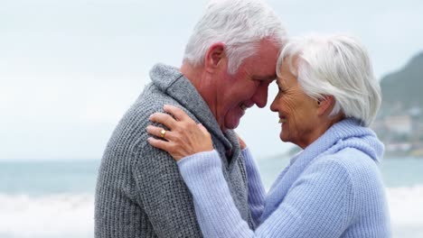 Happy-senior-couple-embracing-face-to-face