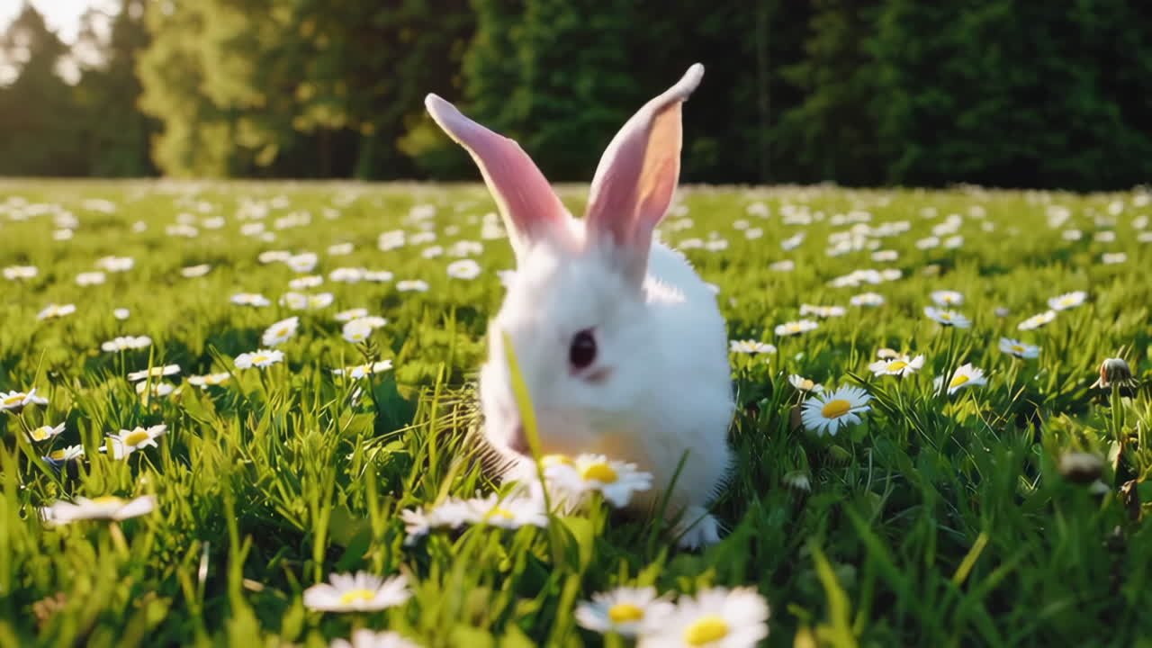 풀 에 있는  토끼