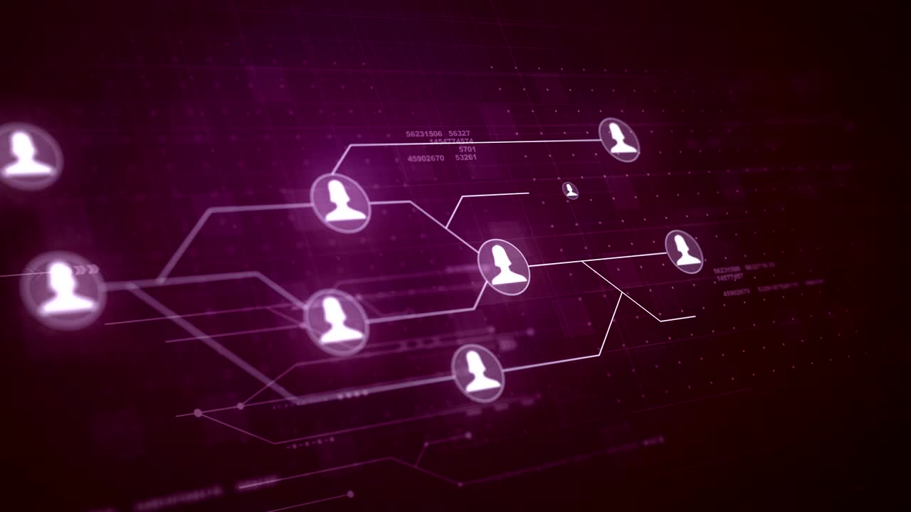 User People Network Circuit Board Link Connection Technology Seamless Loop Animation 4K