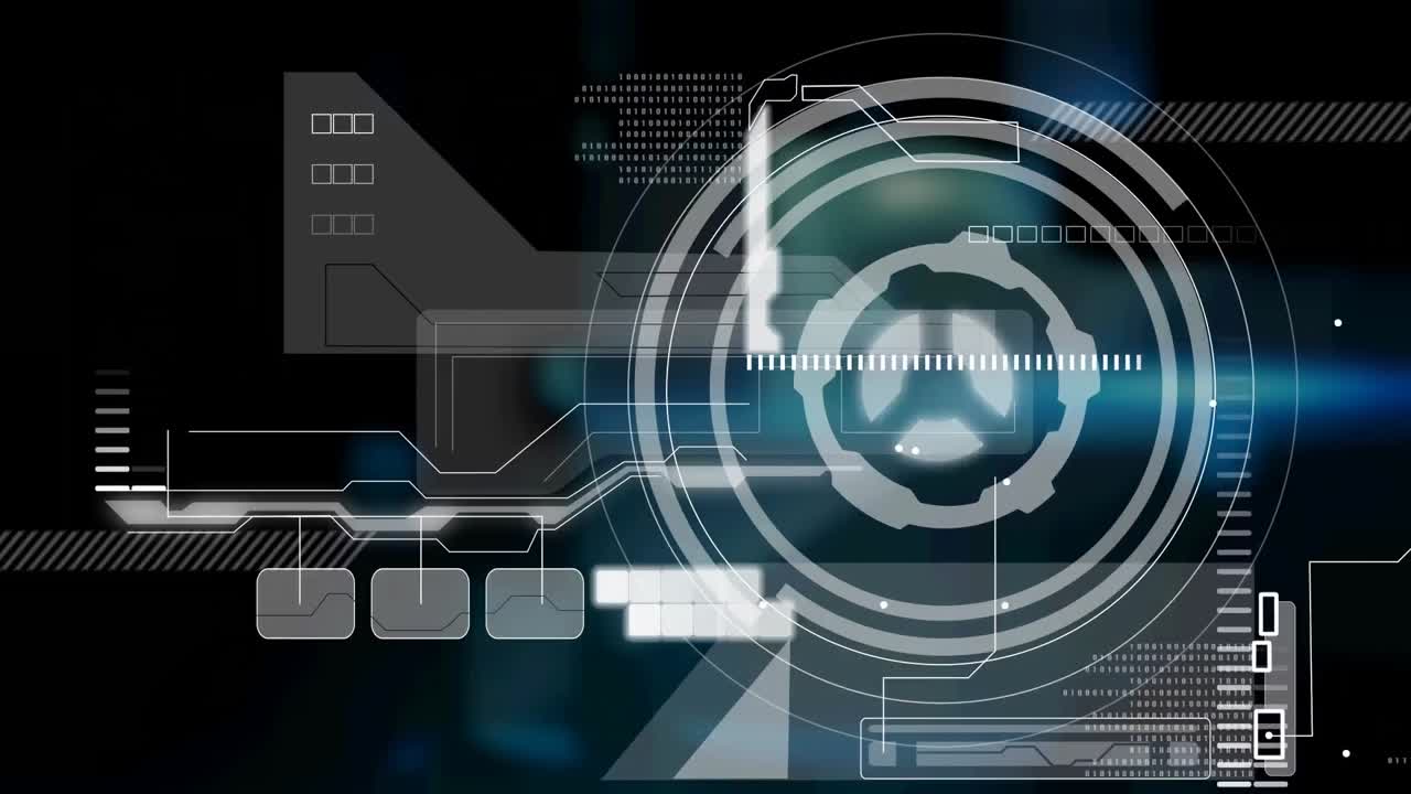 Animation of scope scanning and data processing over digital screen