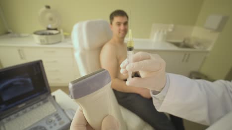 plasma rico en plaquetas prp utilizado en el tratamiento del hombro.