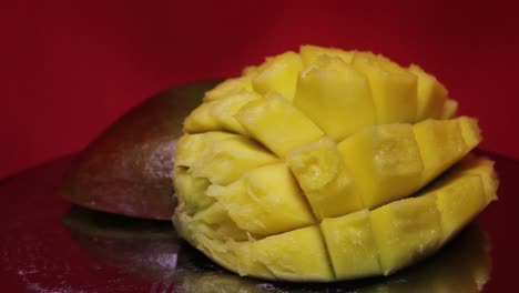 sliced exotic tropical mango. close-up footage-3