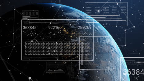 animación del procesamiento de datos en todo el mundo